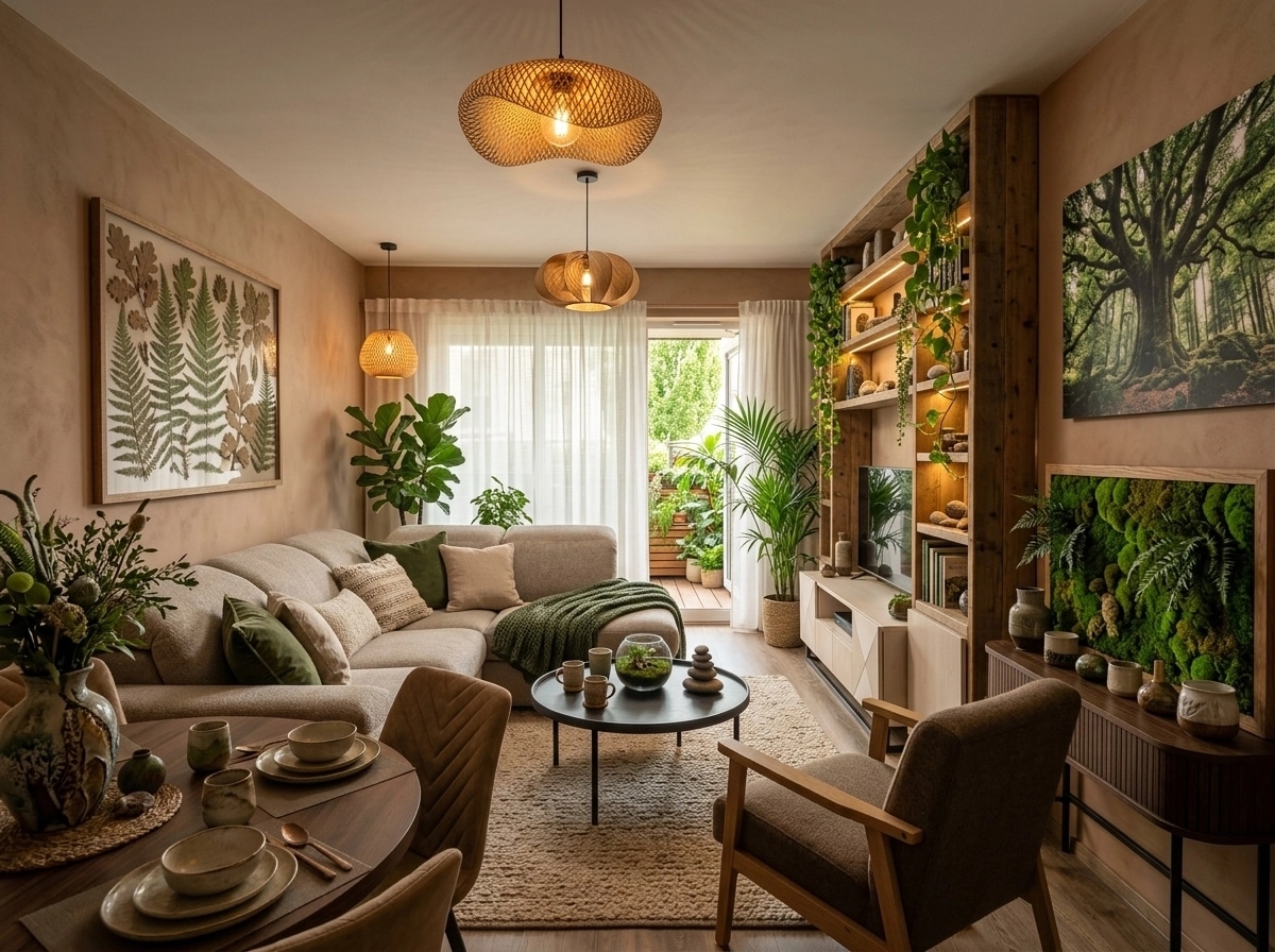 Interior design in Biophilic style — Living Room by GenRoom AI