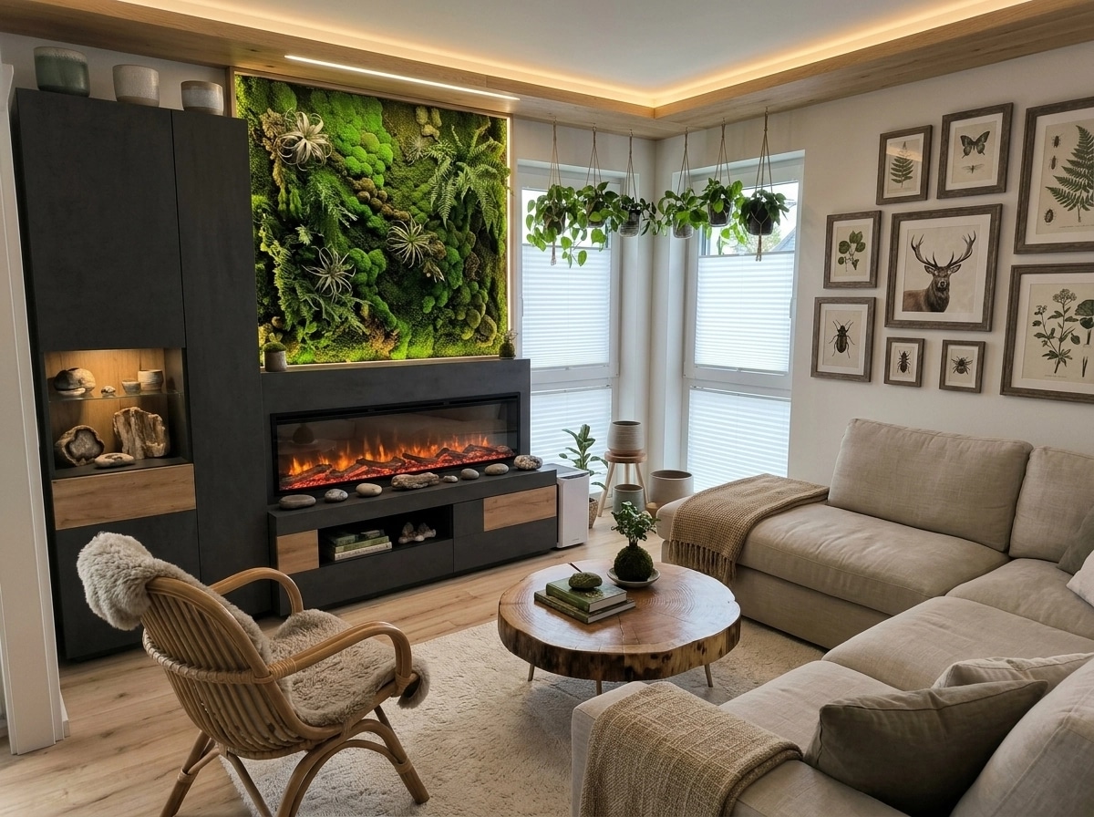 Interior design in Biophilic style — Living Room by GenRoom AI