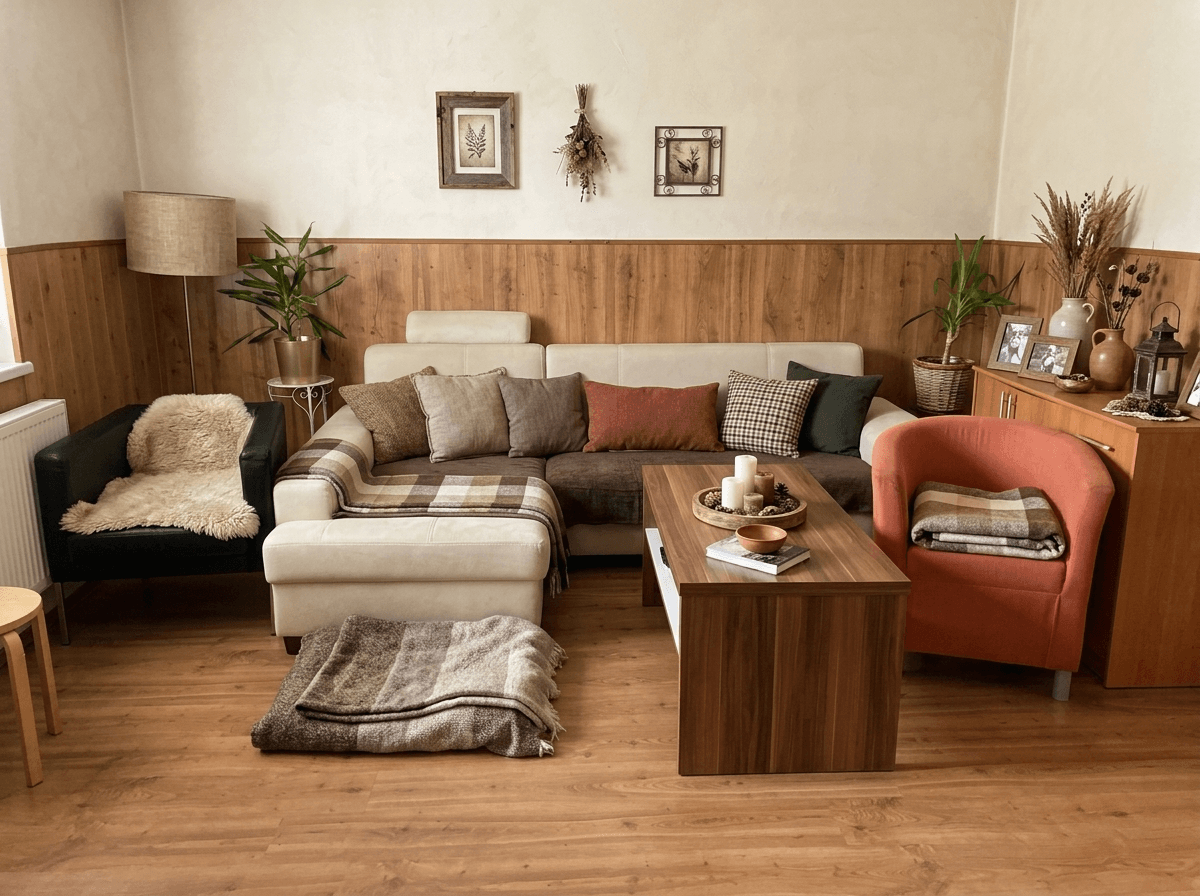 Interior design in Rustic style — Living Room by GenRoom AI