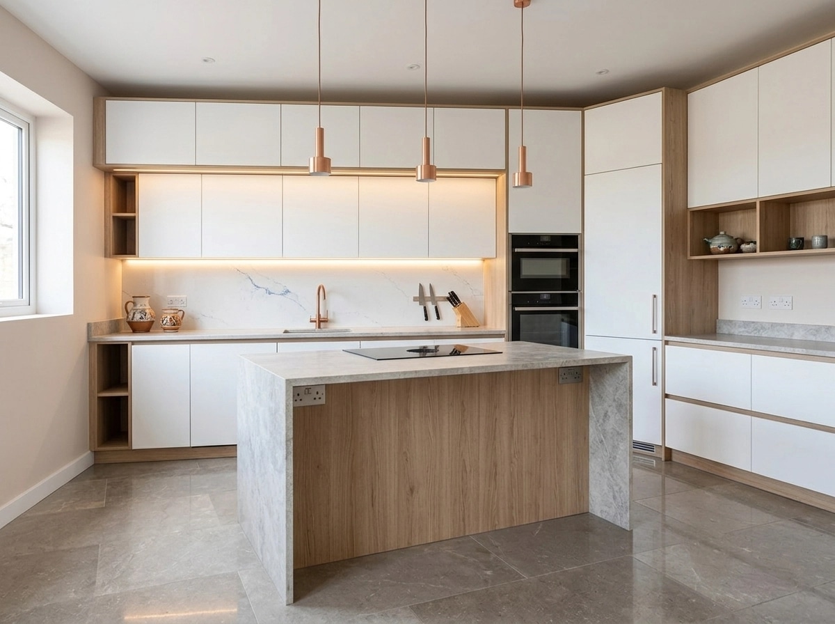 Interior design in Portuguese Modern style — Kitchen by GenRoom AI