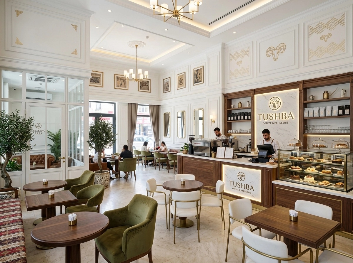 Interior design in Transitional style — coffee_shop by GenRoom AI