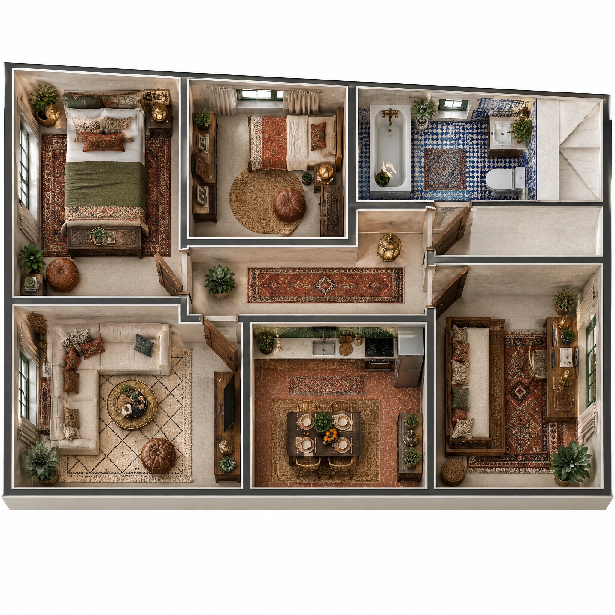 Interior design in Arabian / Moroccan style — Living Room by GenRoom AI