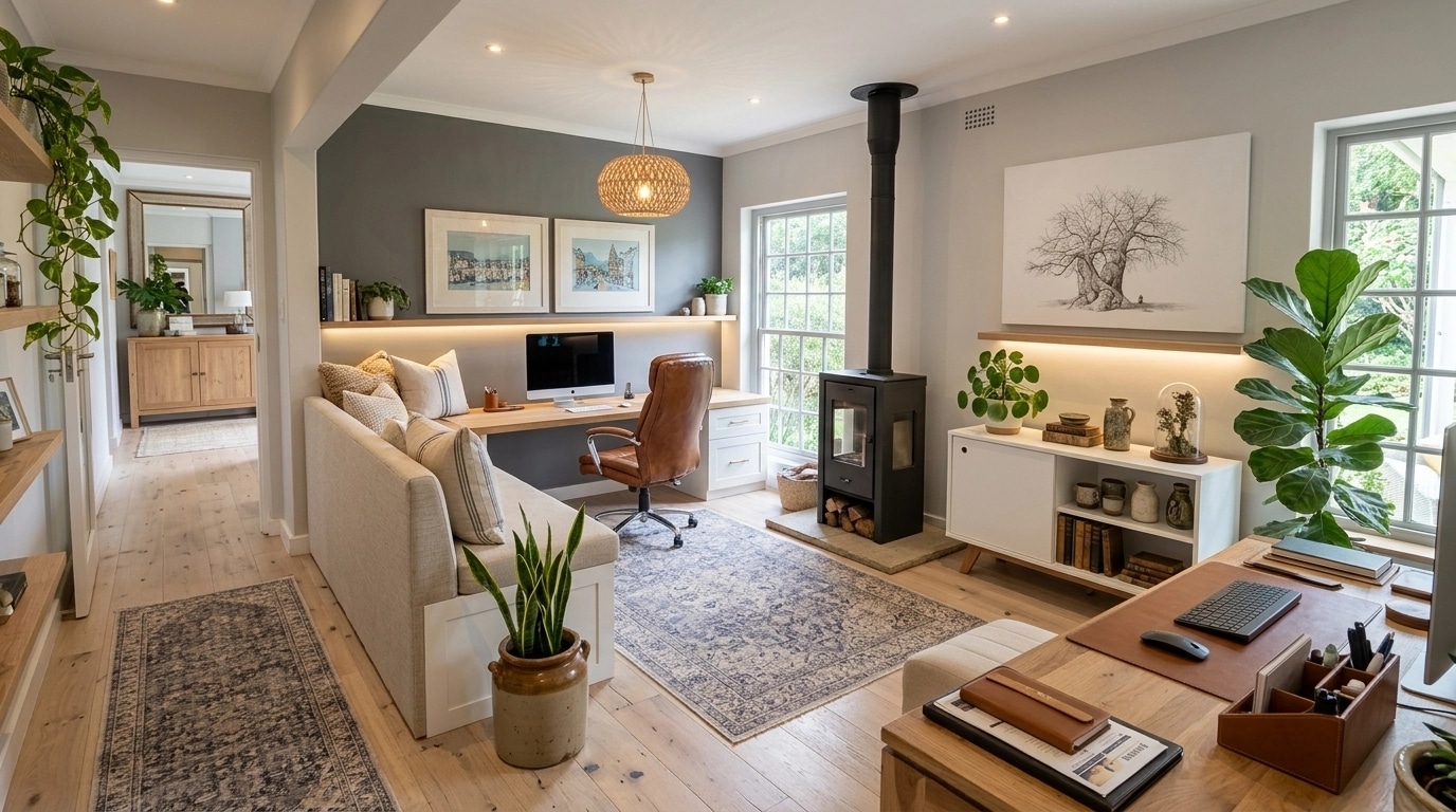 Interior design in Modern Farmhouse style — home_office by GenRoom AI