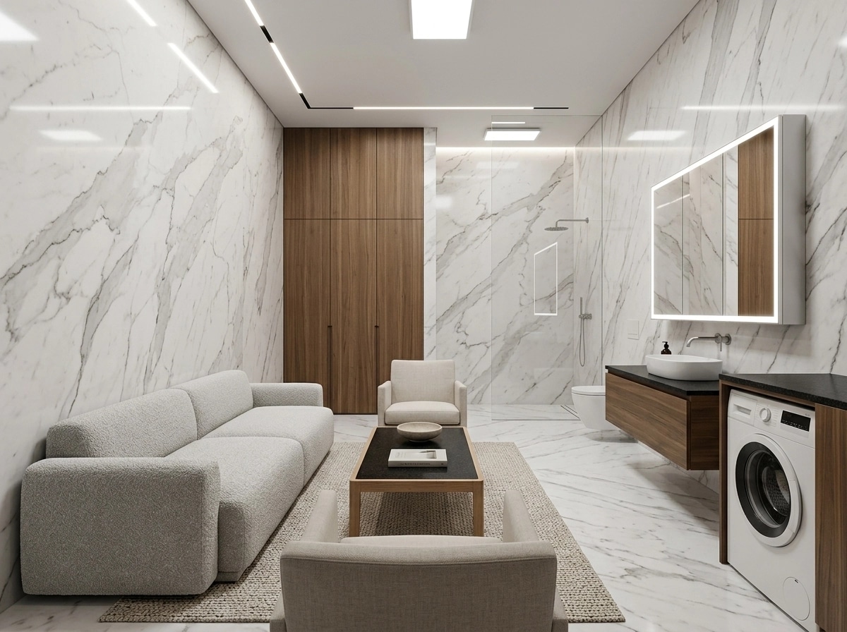 Minimalism Living Room design — interior photo by GenRoom AI