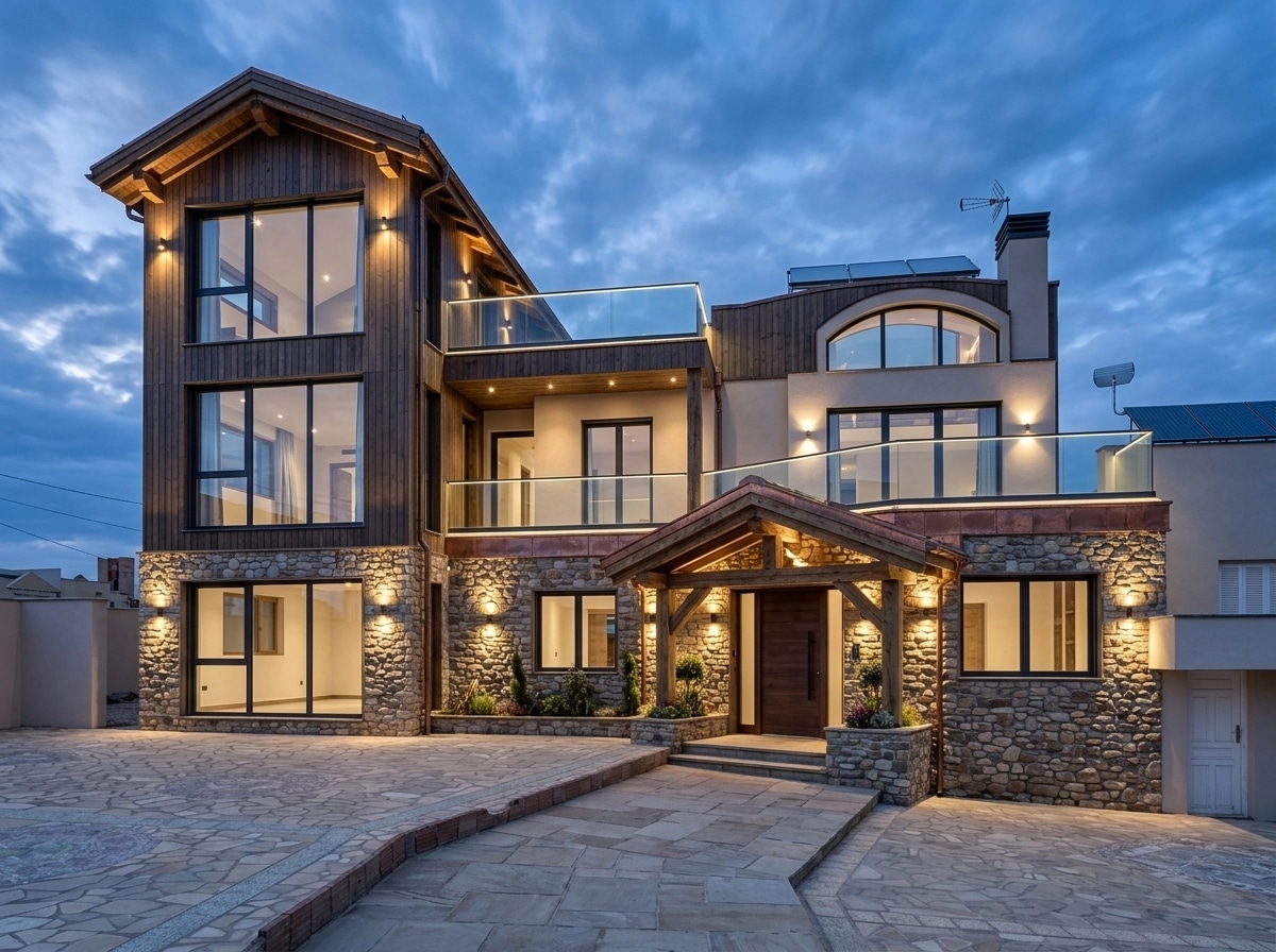 Facade design in Chalet Facade style — photo by GenRoom AI