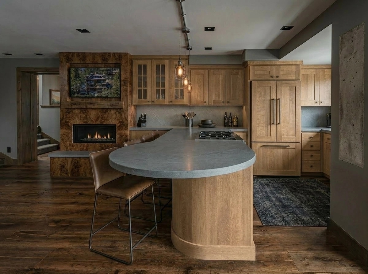 Interior desain di Loft / Industrial gaya — Dapur oleh GenRoom AI