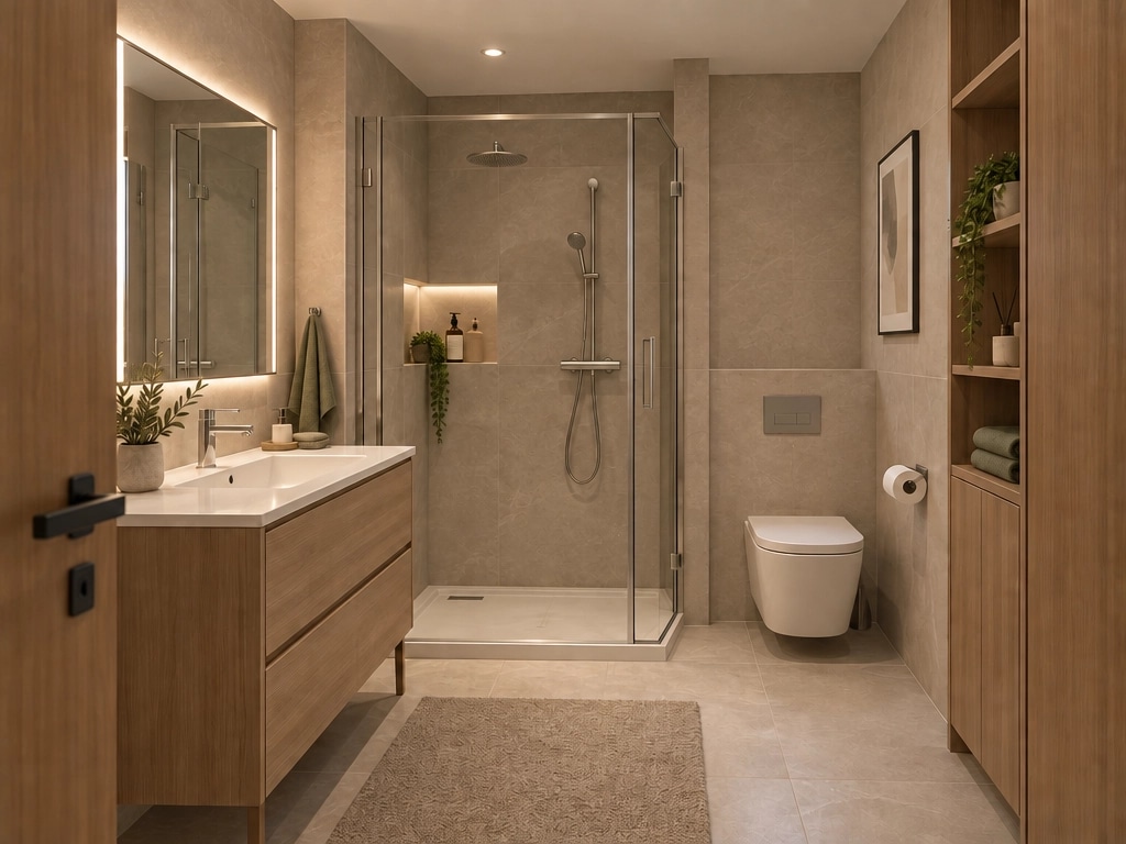 Interior design in Contemporary style — Bathroom by GenRoom AI