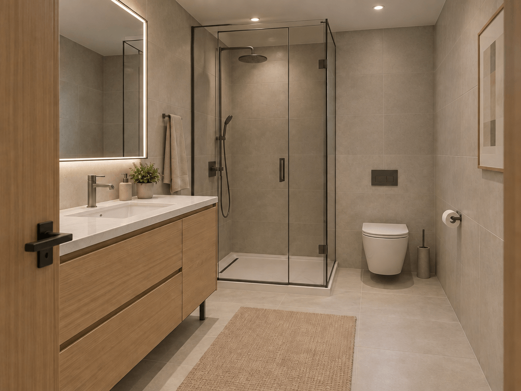 Bathroom interior in Contemporary style — photo by GenRoom AI