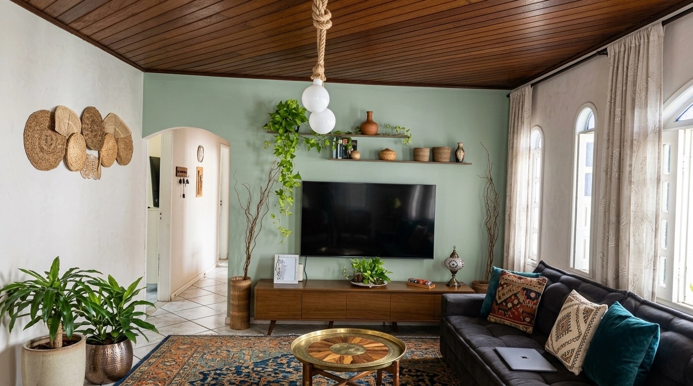 Design d'intérieur en style Eclectic — Salon par GenRoom AI