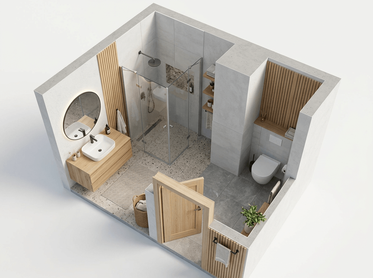 Interior design in Scandinavian style — Bathroom by GenRoom AI