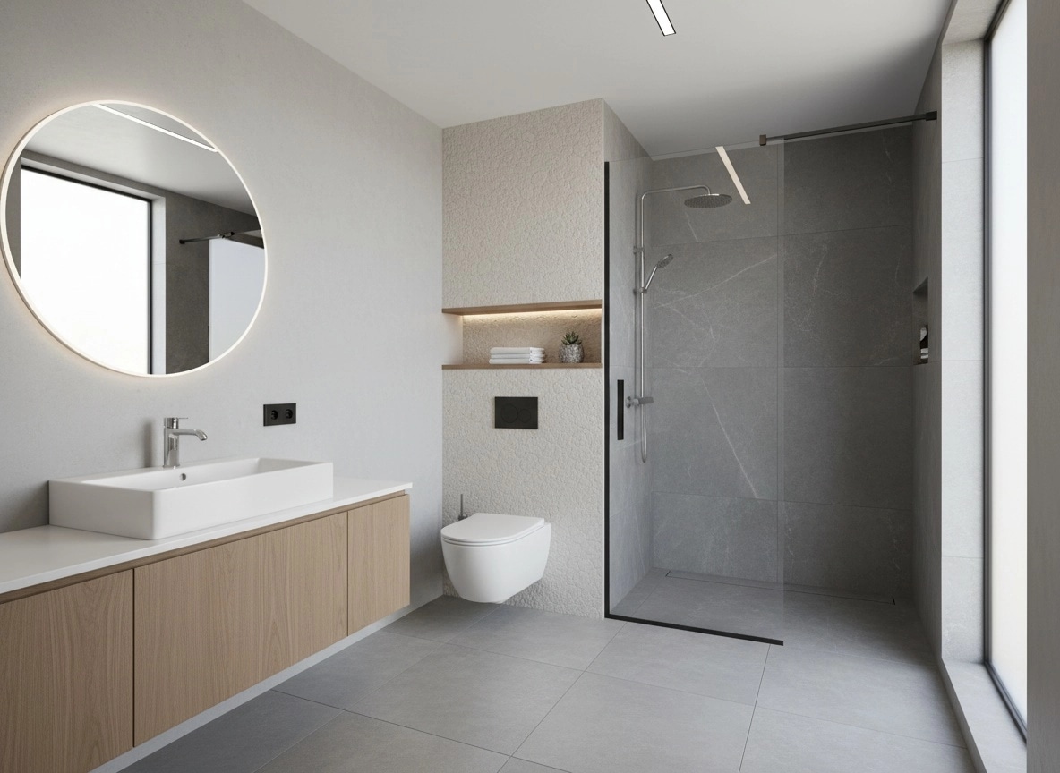 Minimalism Bathroom design — interior photo by GenRoom AI
