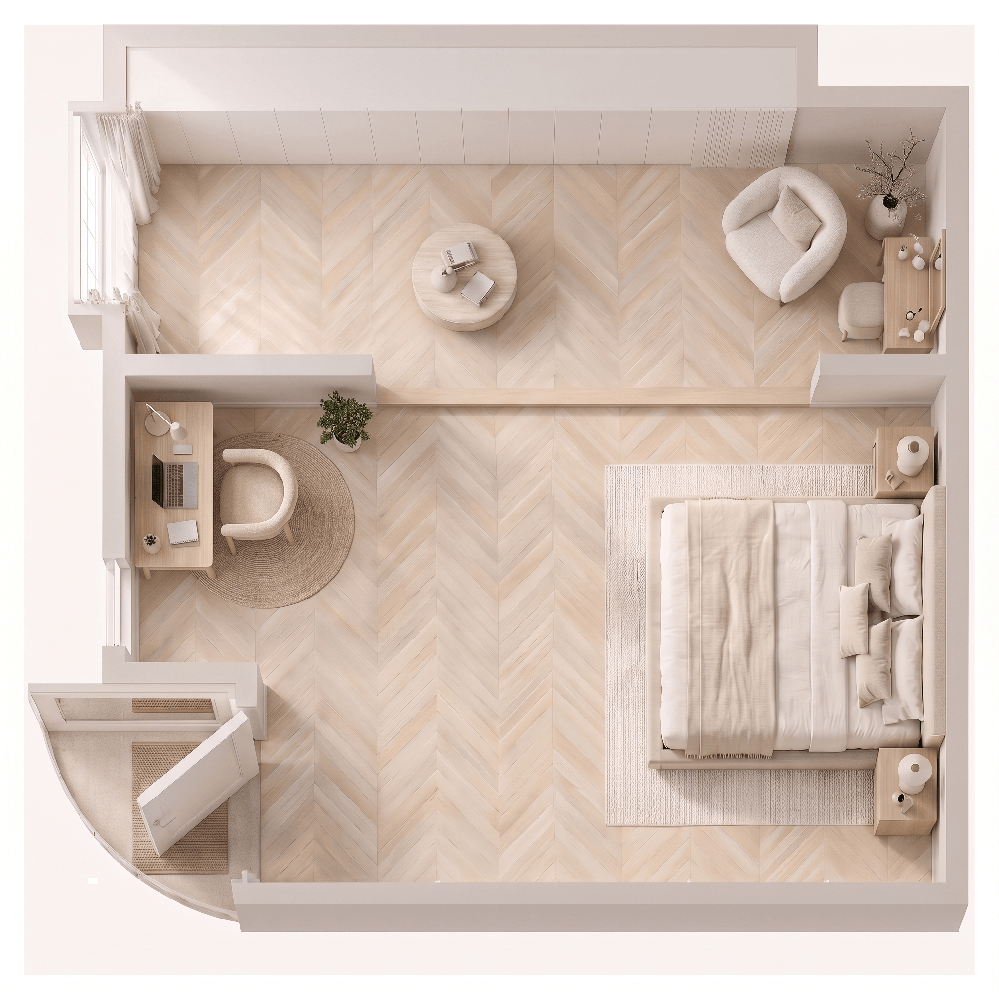 Interior design in Minimalism style — Living Room by GenRoom AI