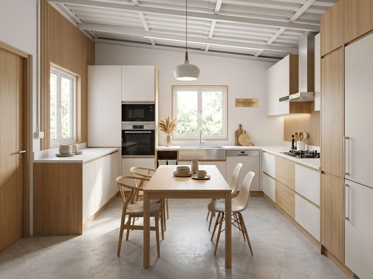 Kitchen interior in Scandinavian style — photo by GenRoom AI