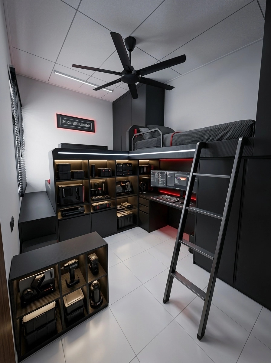 Interior design in Blacktec style — Bedroom by GenRoom AI