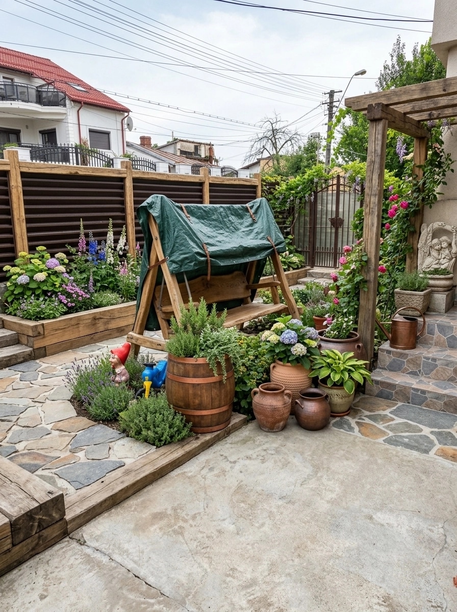 Country Rustic Garden Jardim design — yard photo by GenRoom AI