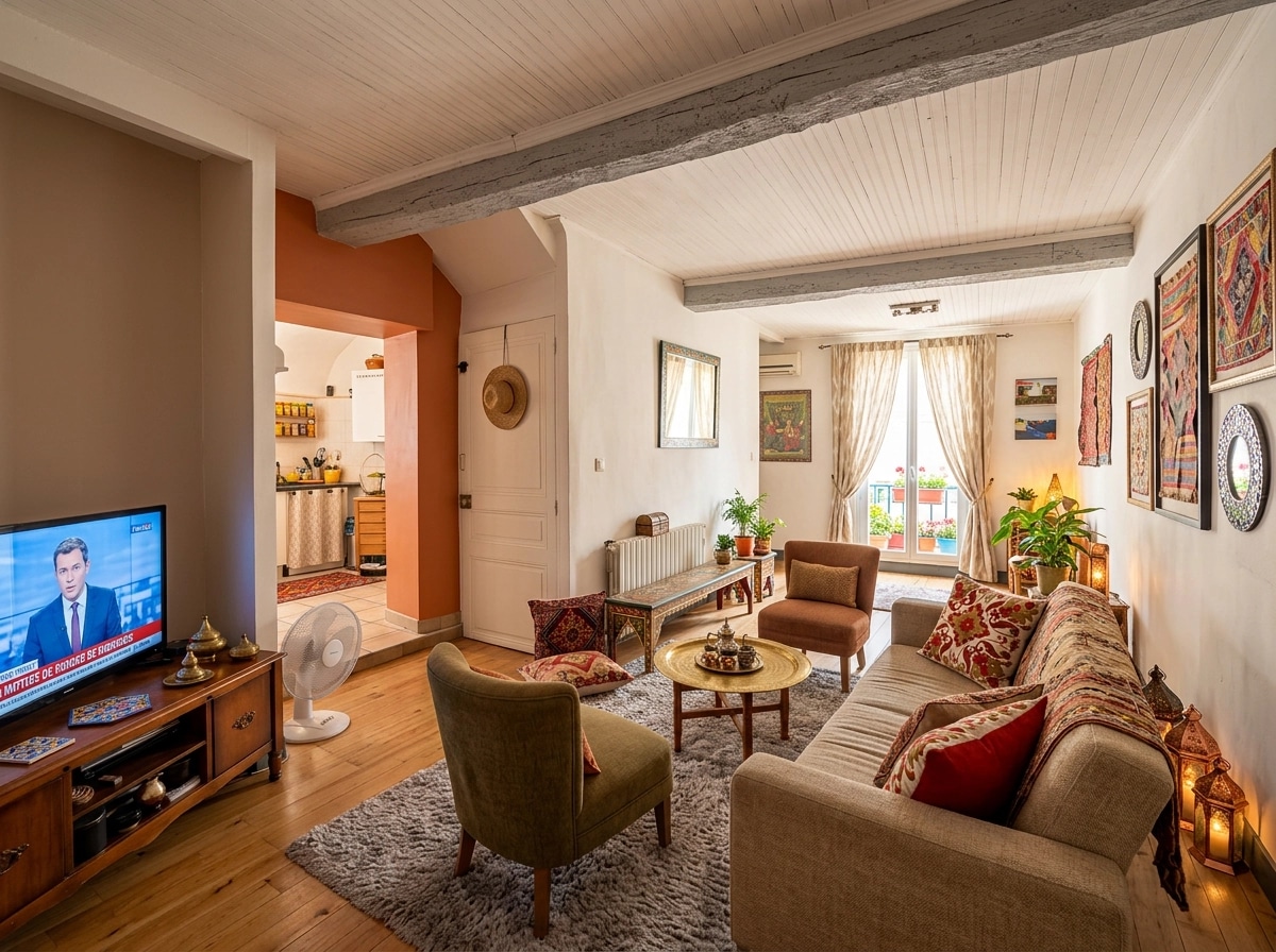 Interior design in Bohemian style — Living Room by GenRoom AI