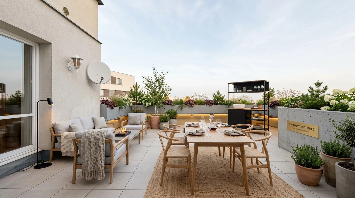 Interiördesign i stilen Scandinavian — terrace av GenRoom AI