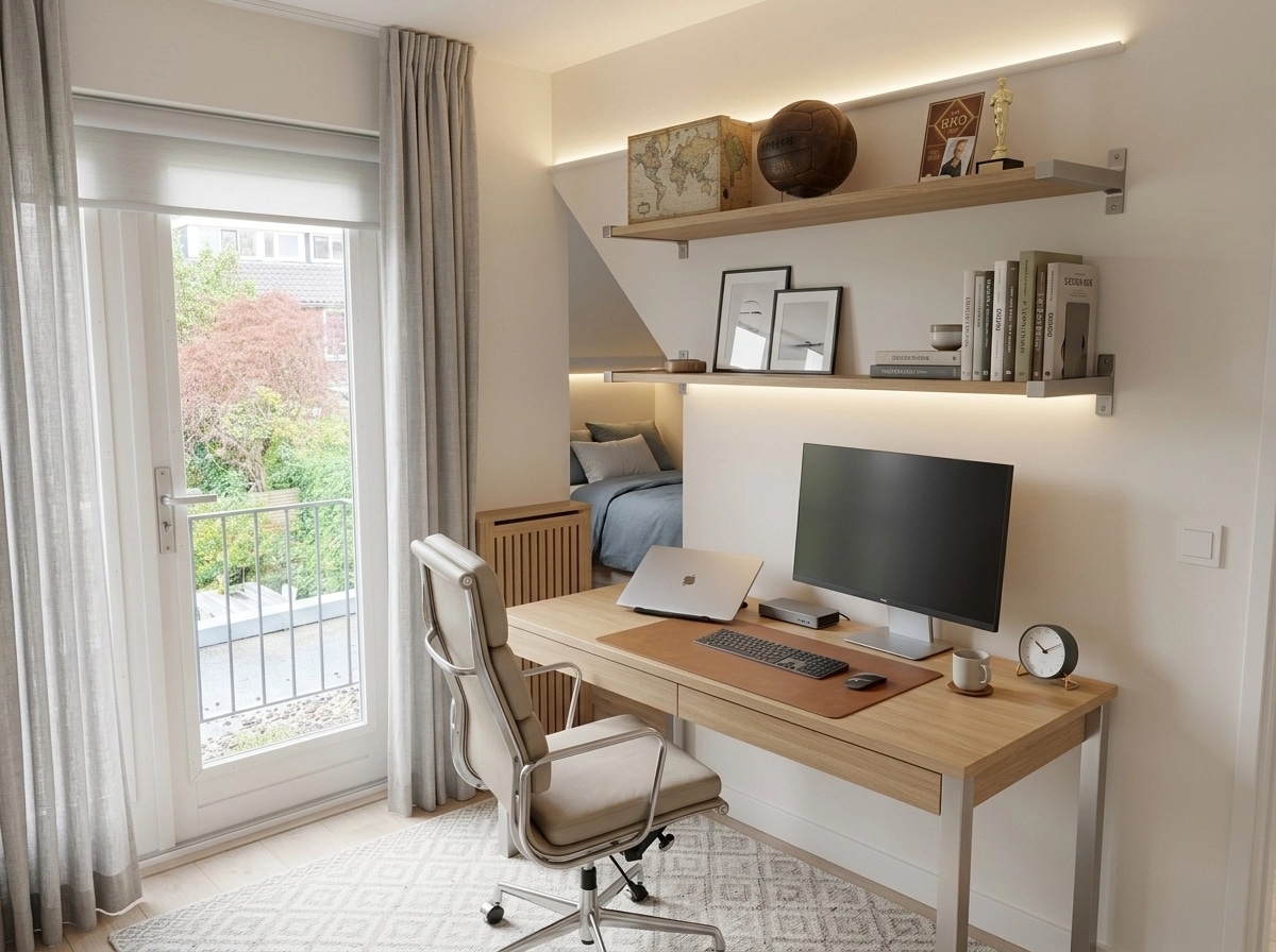 Office interior in Scandinavian style — photo by GenRoom AI