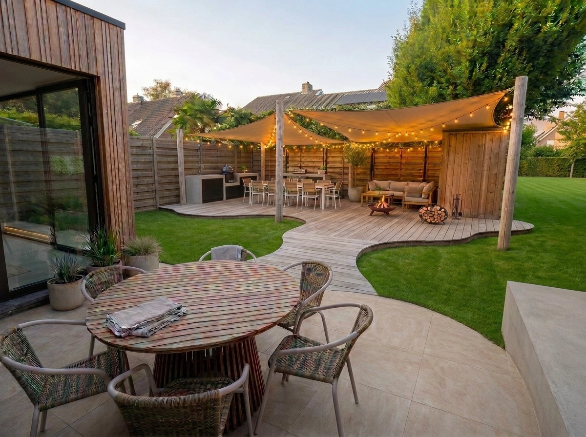 Landscape design in Scandinavian Garden style — Yard by GenRoom AI
