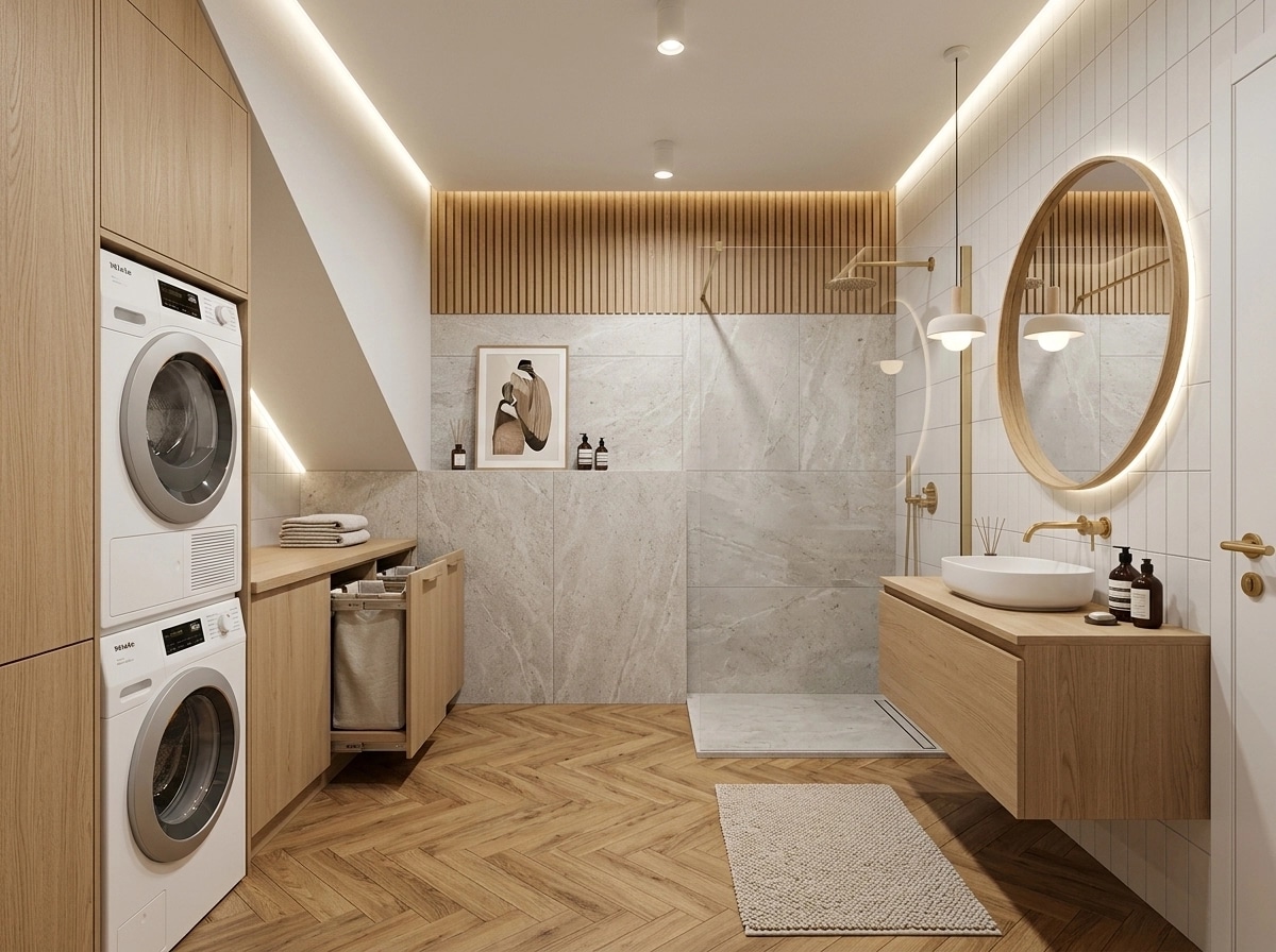 Scandinavian Bathroom design — interior photo by GenRoom AI