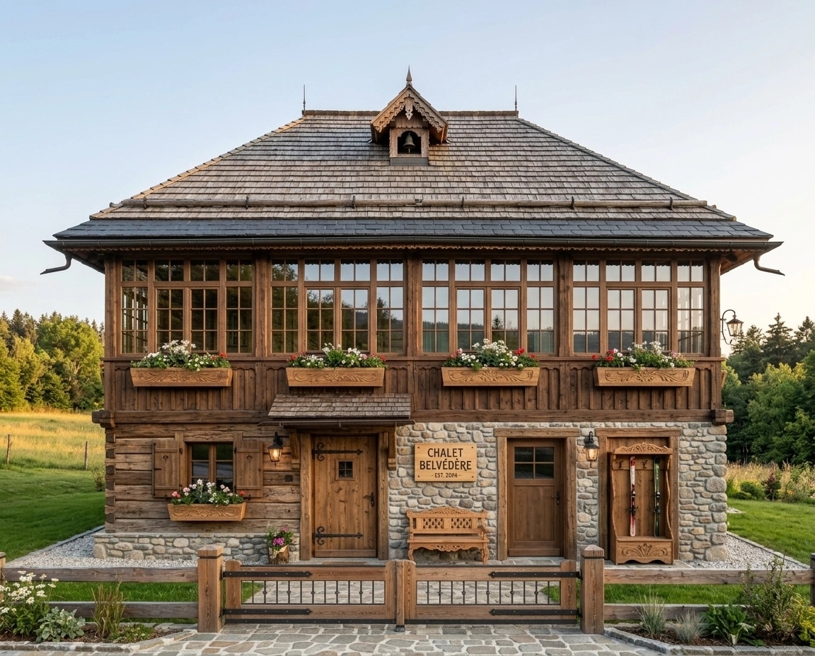 Facade design in Chalet Facade style — photo by GenRoom AI