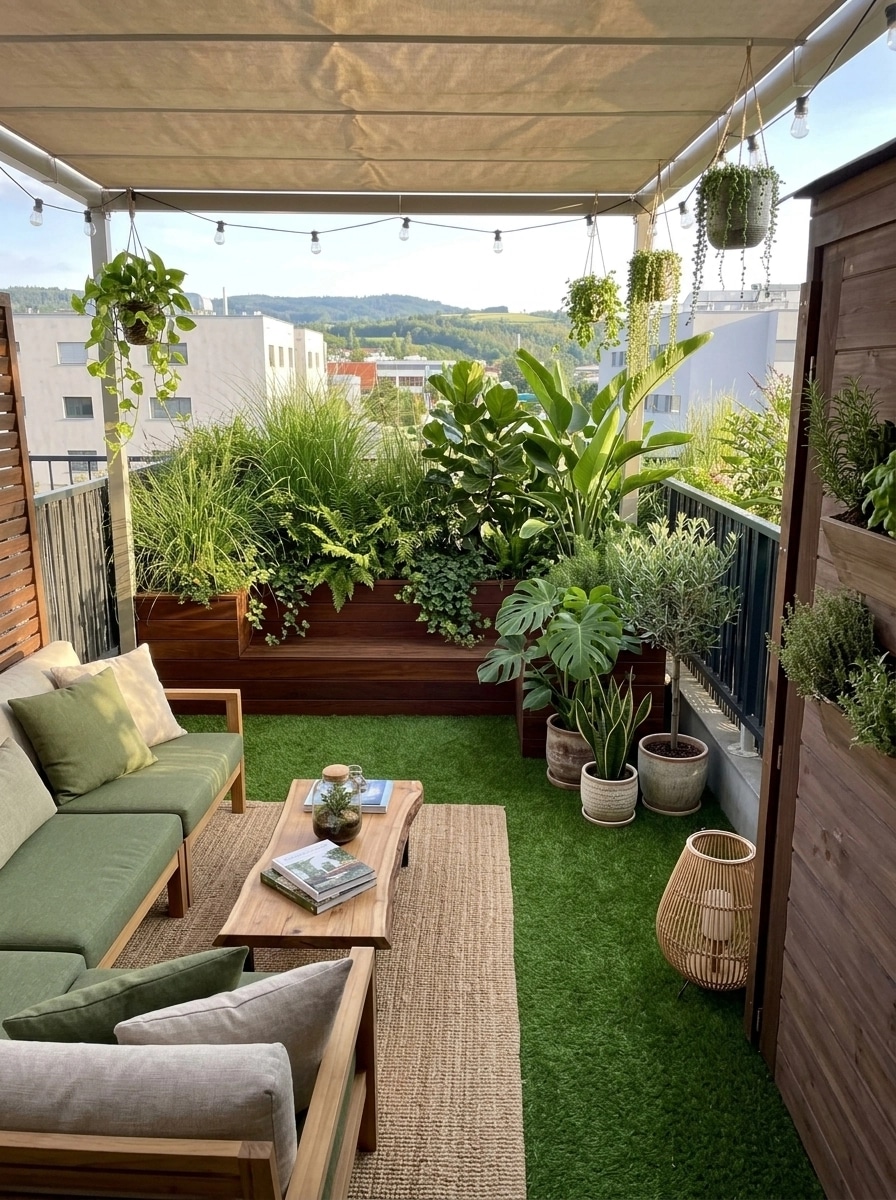 Interior design in Biophilic style — terrace by GenRoom AI