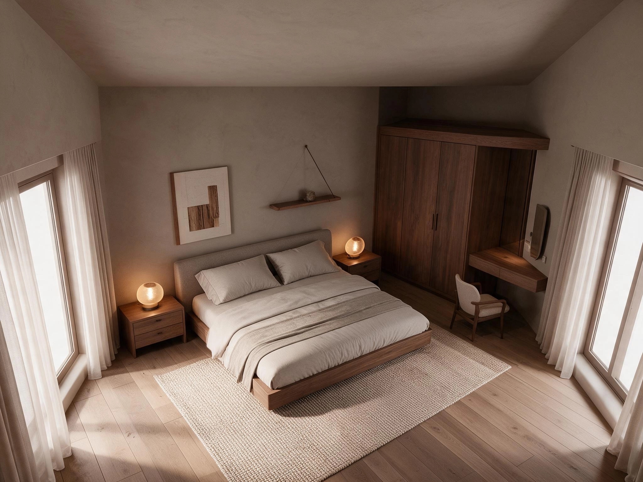 Contemporary Bedroom design — interior photo by GenRoom AI