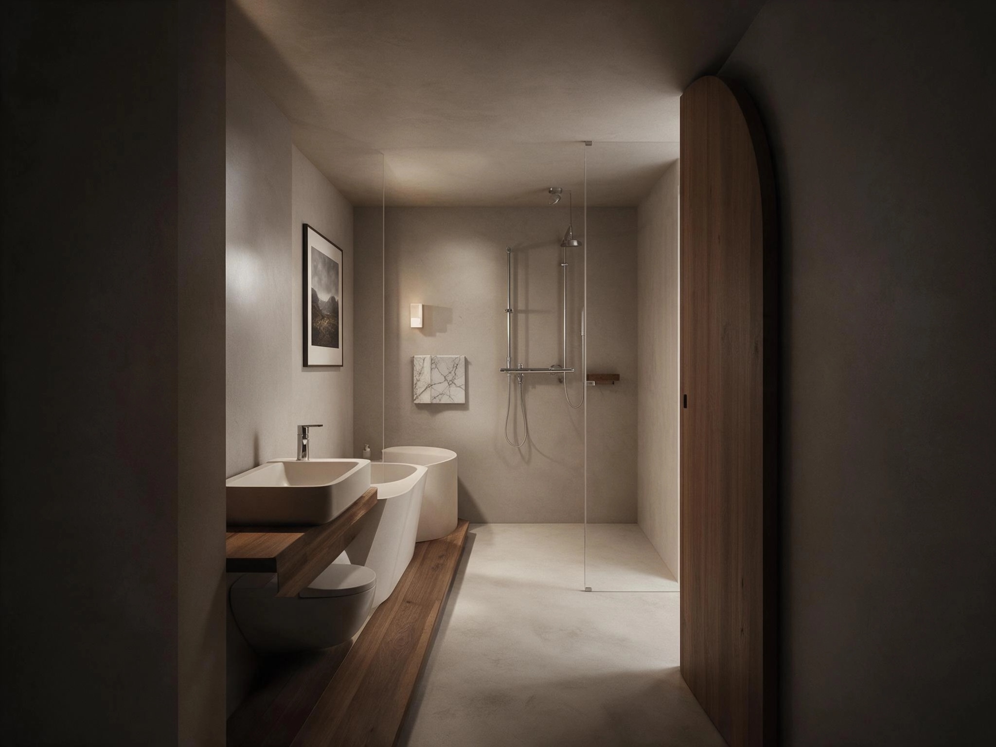 Contemporary Bathroom design — interior photo by GenRoom AI