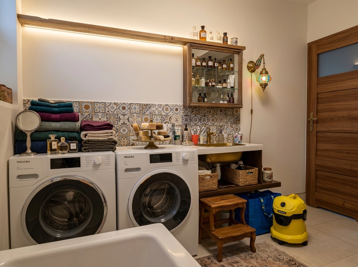 Bathroom interior in Eclectic style — photo by GenRoom AI