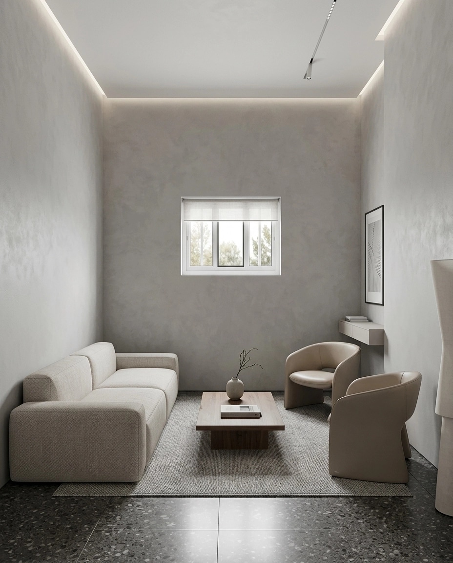 Minimalism Living Room design — interior photo by GenRoom AI
