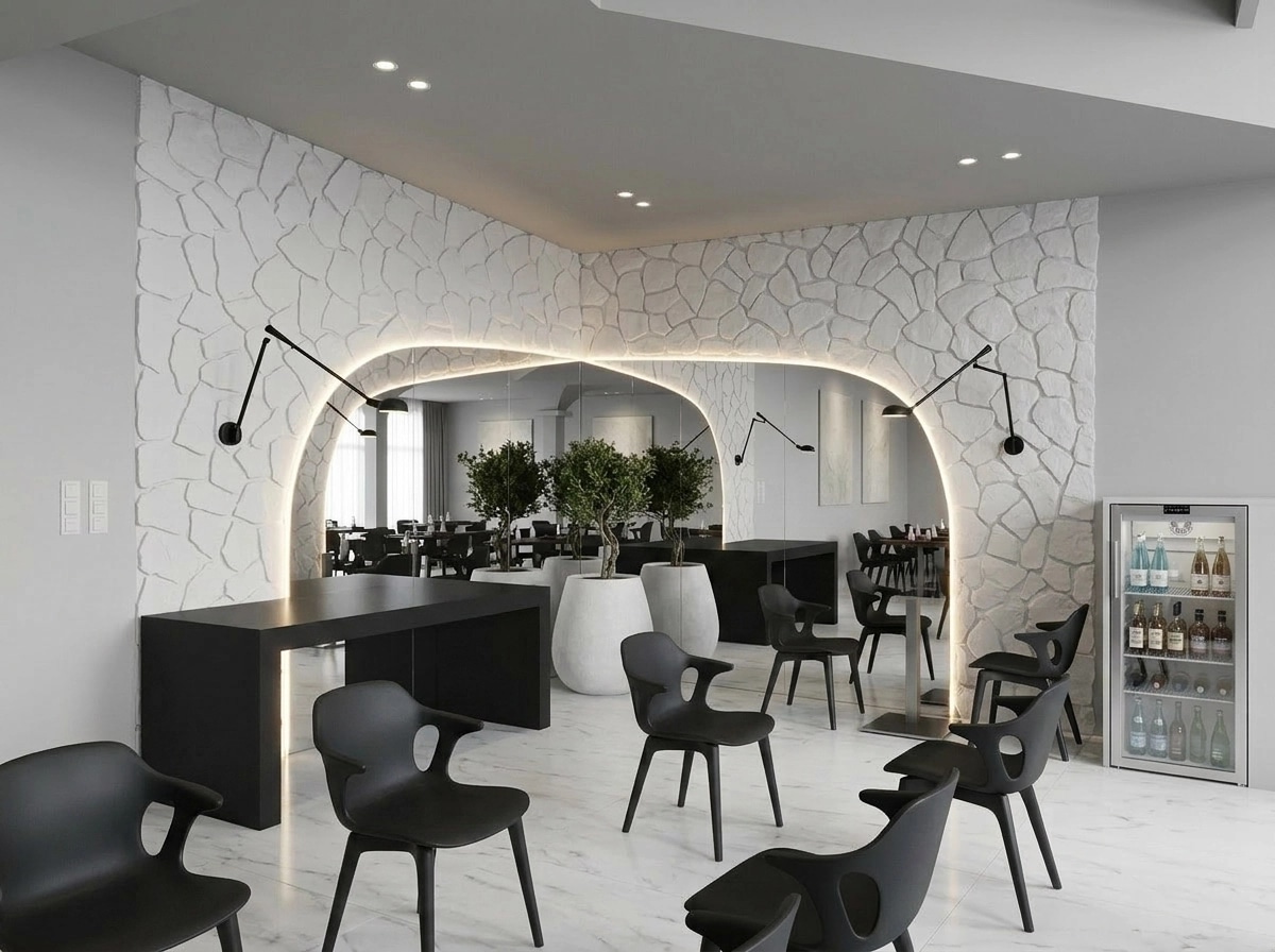 Interior design in Minimalism style — restaurant by GenRoom AI