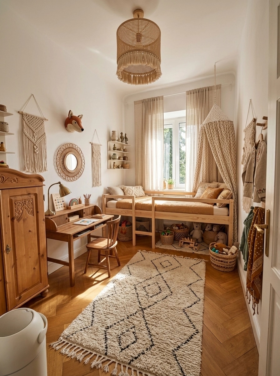 Interior design in Bohemian style — Kids Room by GenRoom AI
