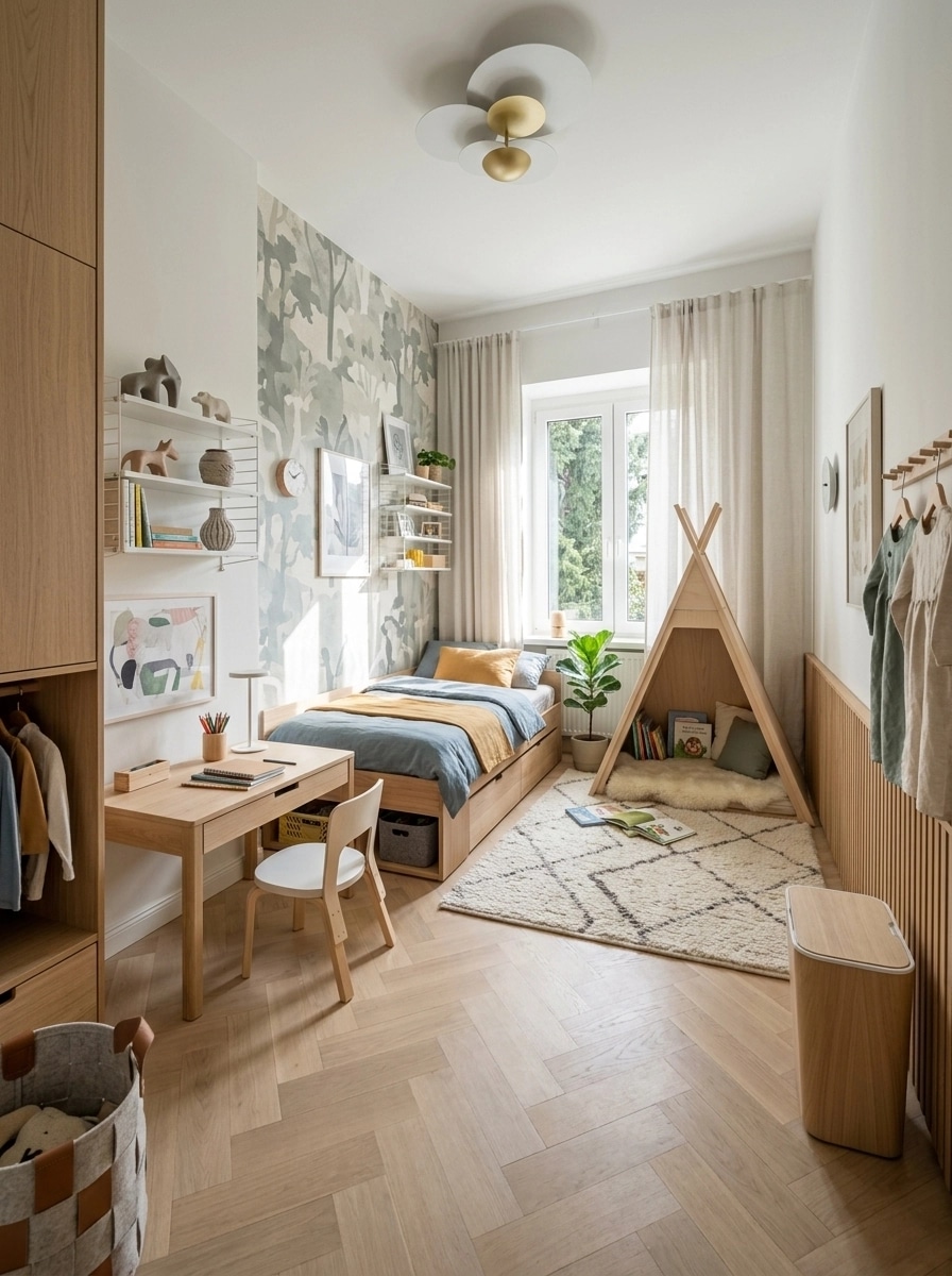 Scandinavian Kids Room design — interior photo by GenRoom AI