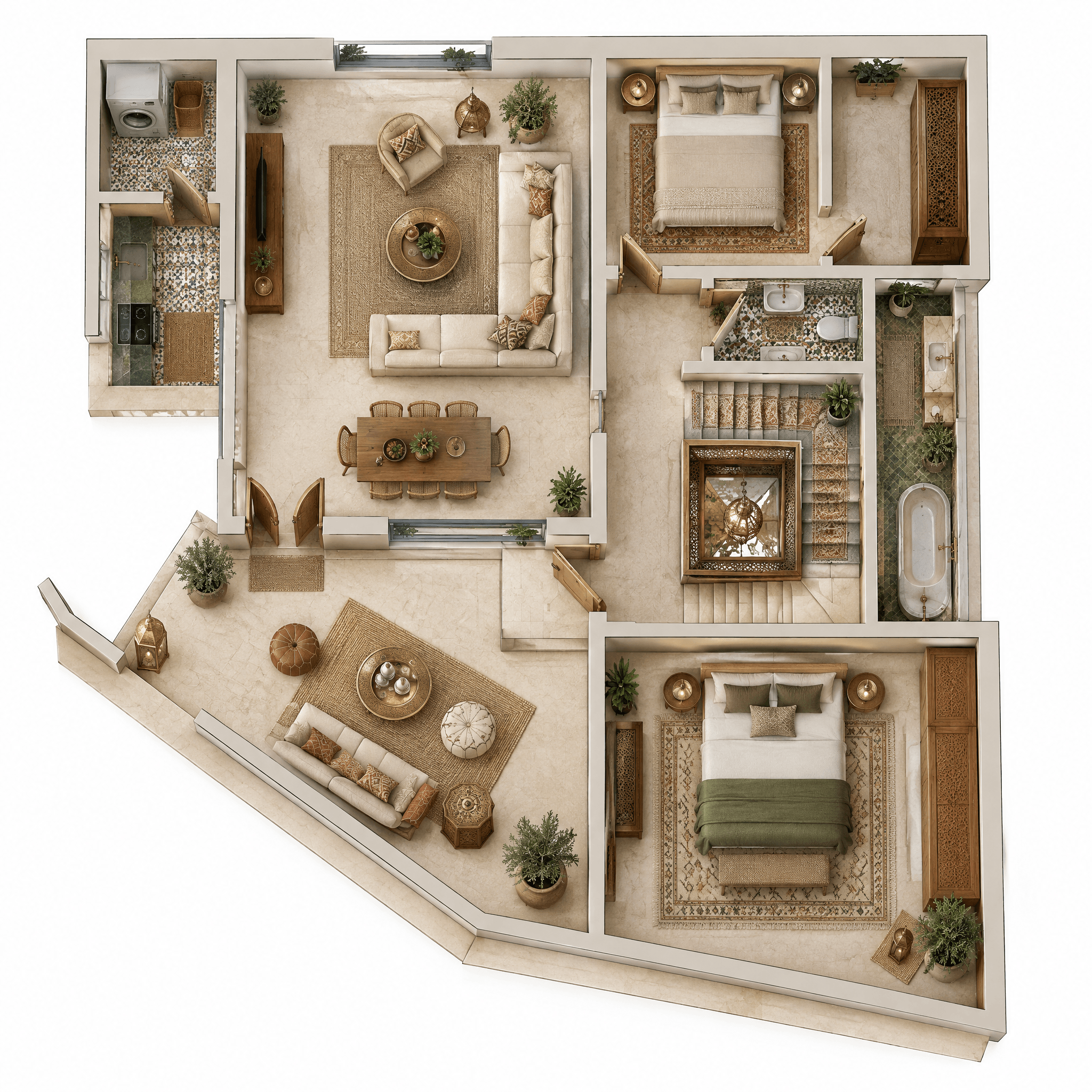 Interior design in Arabian / Moroccan style — Living Room by GenRoom AI