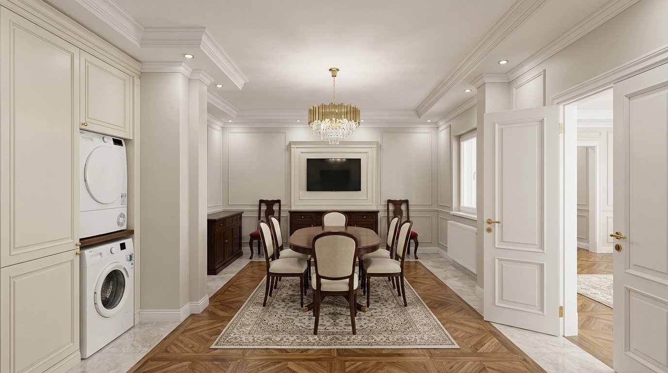 Interior design in Neoclassic style — dining_room by GenRoom AI