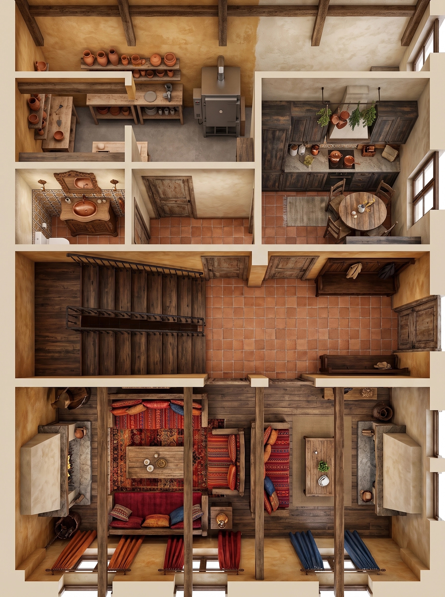 Interior design in Rustic style — Living Room by GenRoom AI