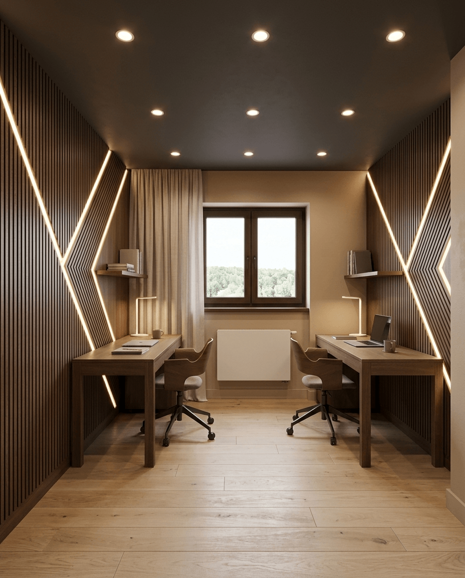 Office interior in Scandinavian style — photo by GenRoom AI