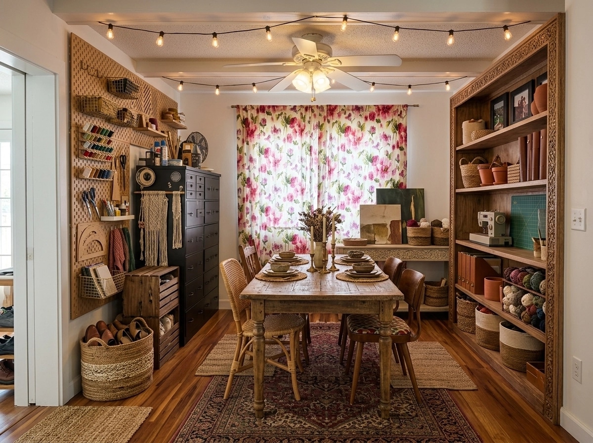Interior design in Bohemian style — dining_room by GenRoom AI