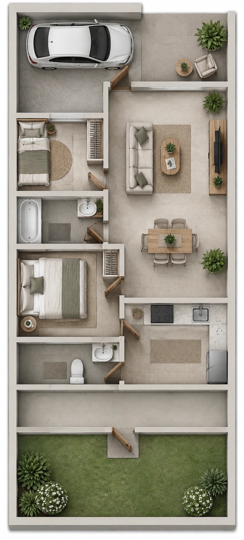 Interior design in Minimalism style — Living Room by GenRoom AI