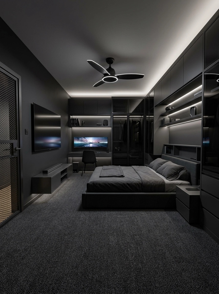 Interior design in Blacktec style — Bedroom by GenRoom AI