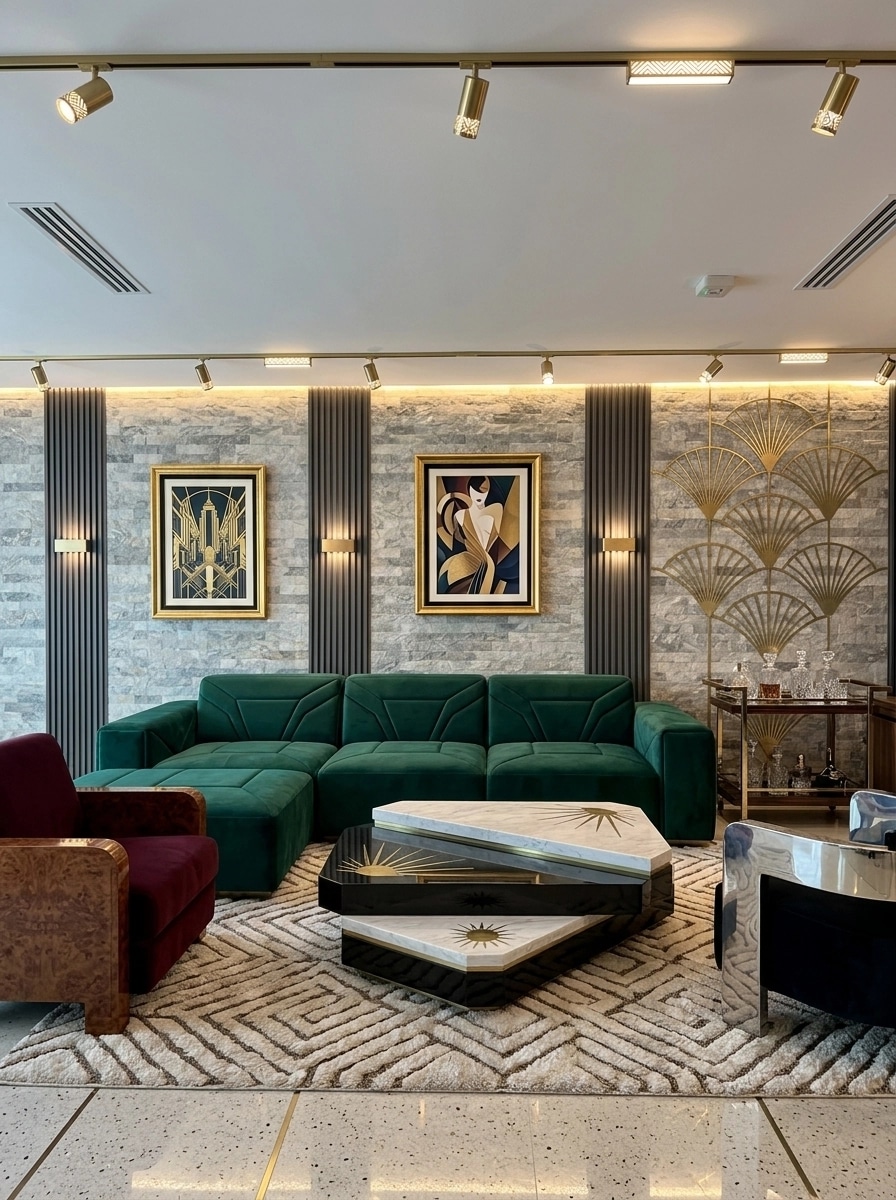 Art Deco Living Room design — interior photo by GenRoom AI