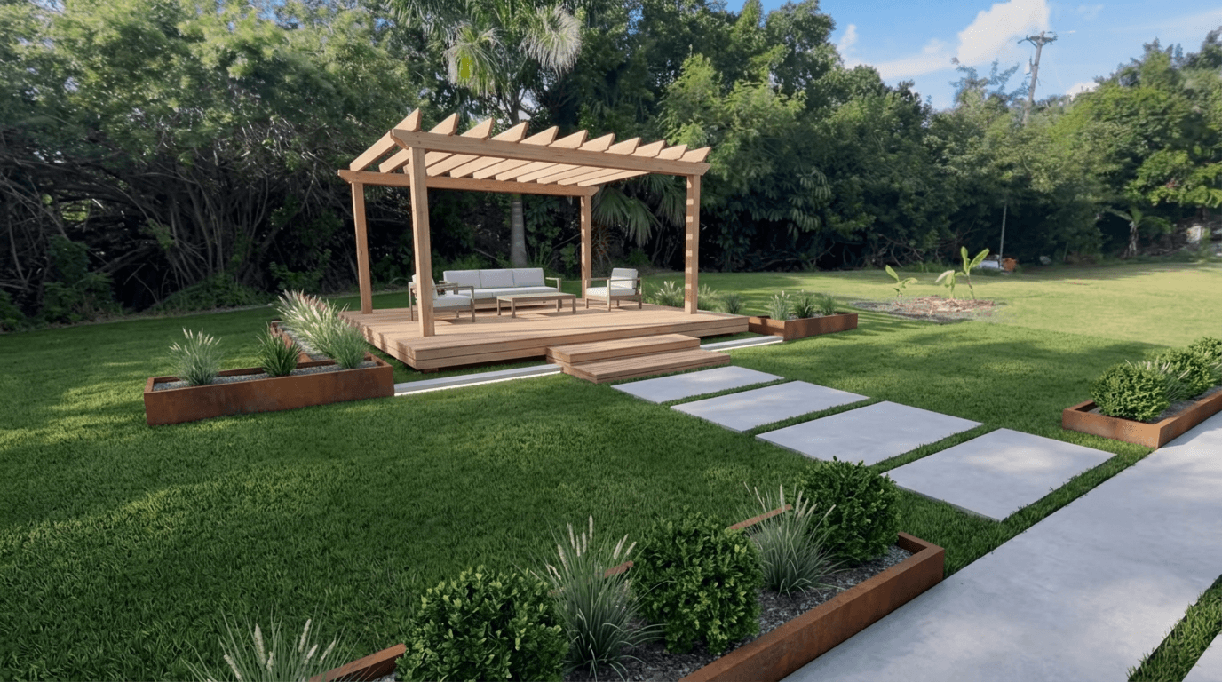 Landscape design in Minimalist Yard style — Yard by GenRoom AI