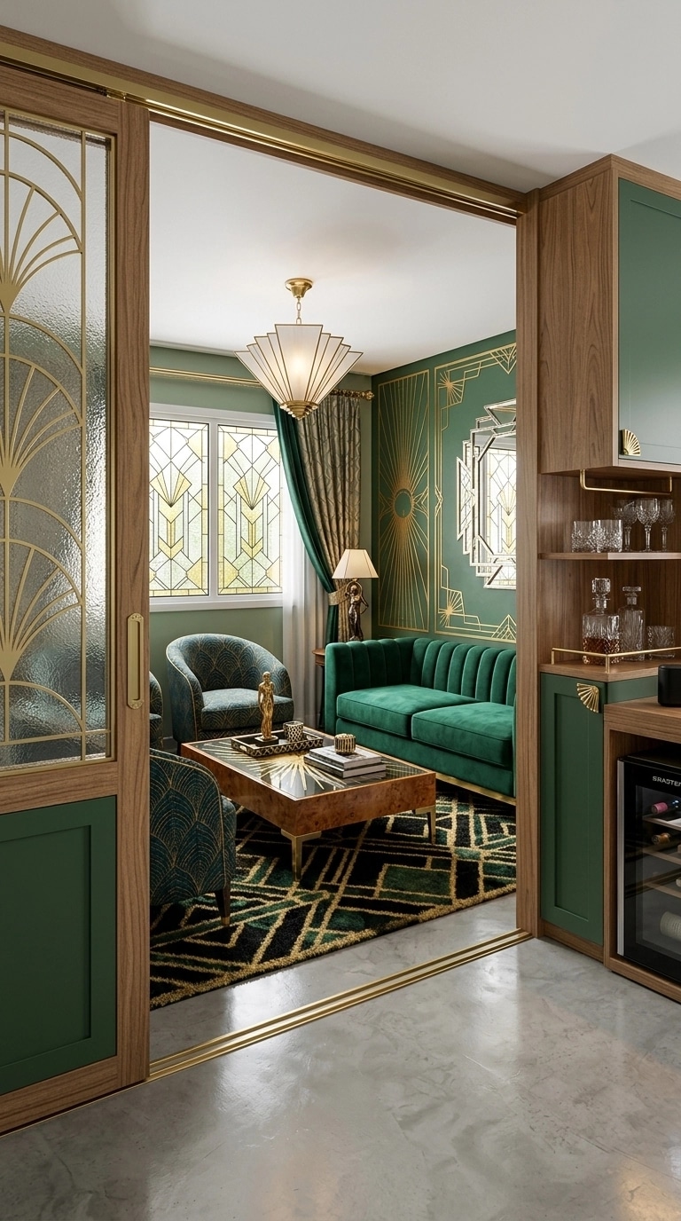 Interior design in Art Deco style — Living Room by GenRoom AI