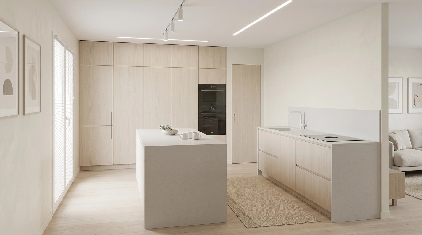 Minimalism Kitchen design — interior photo by GenRoom AI