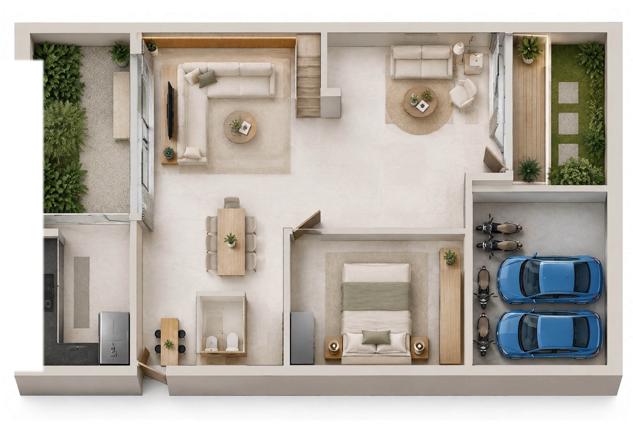 Interior design in Minimalism style — Living Room by GenRoom AI