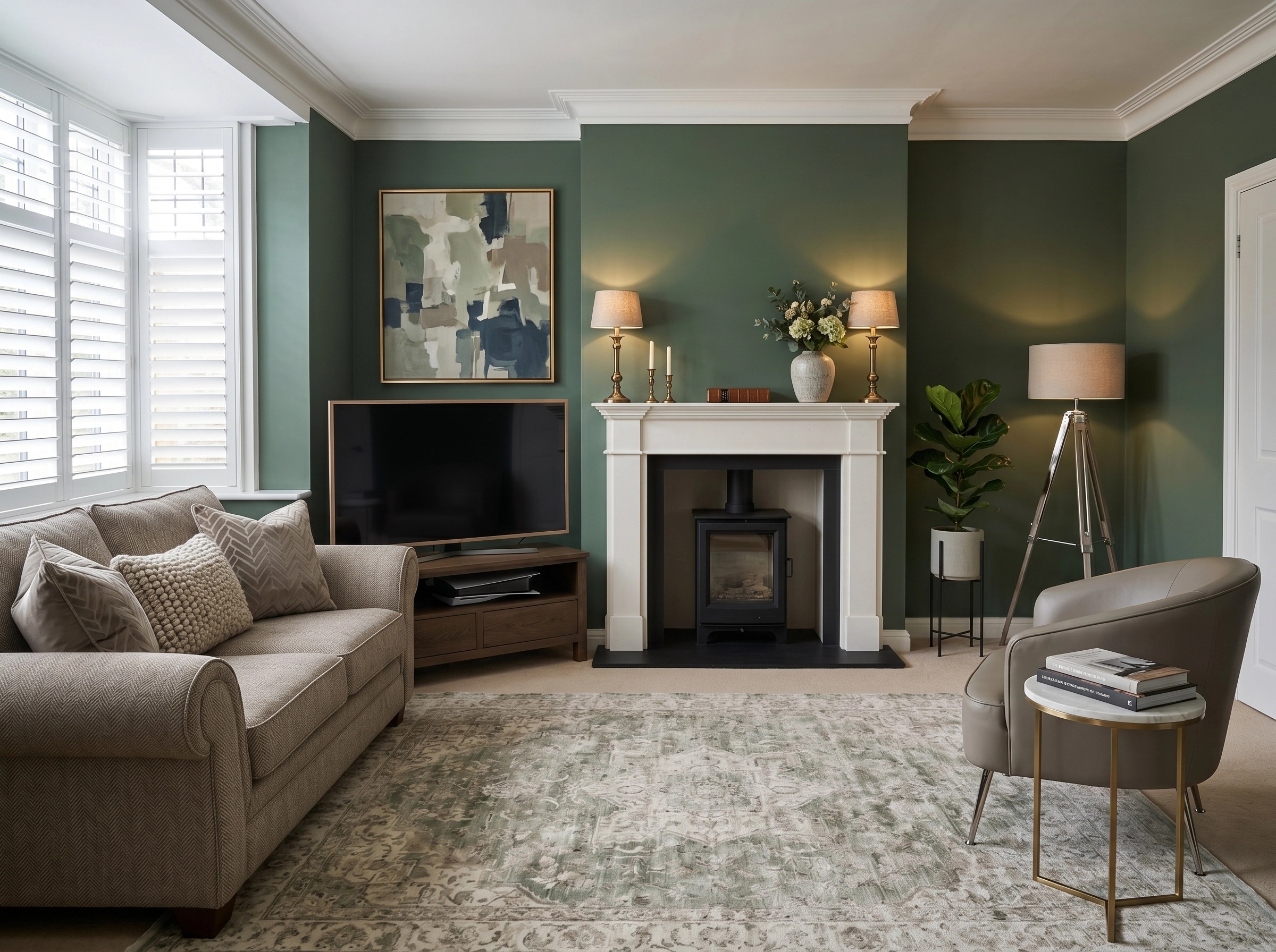 Transitional Ruang Tamu design — interior photo by GenRoom AI