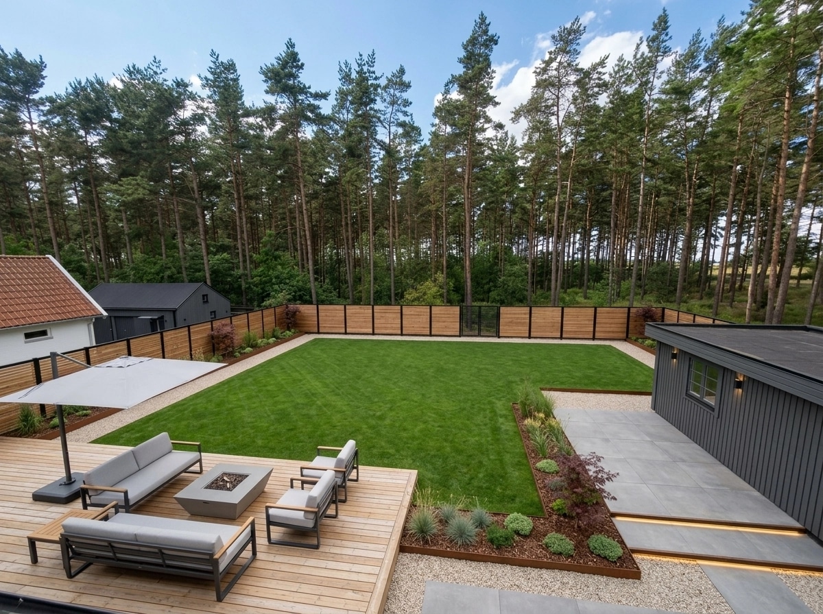 Diseño paisajístico en estilo Minimalist Yard — Jardín por GenRoom AI