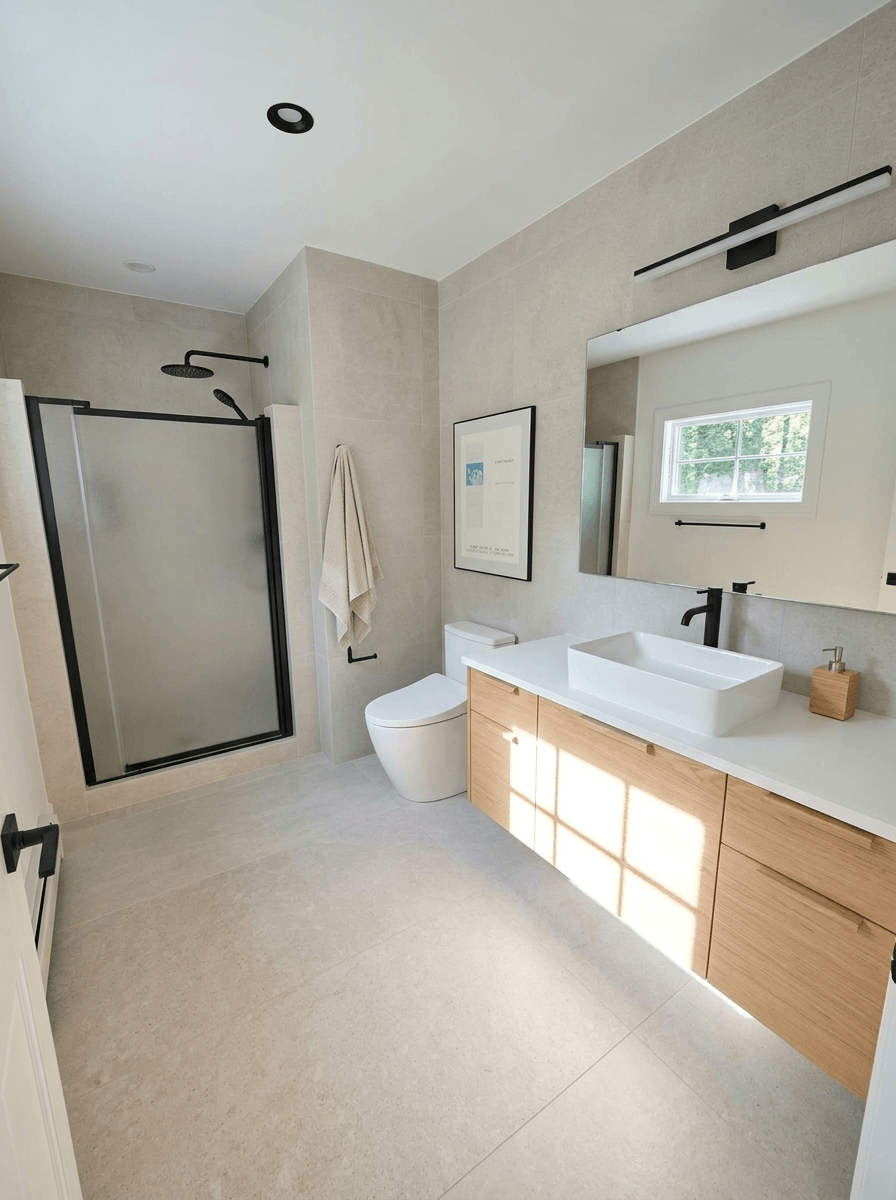 Bathroom interior in Scandinavian style — photo by GenRoom AI