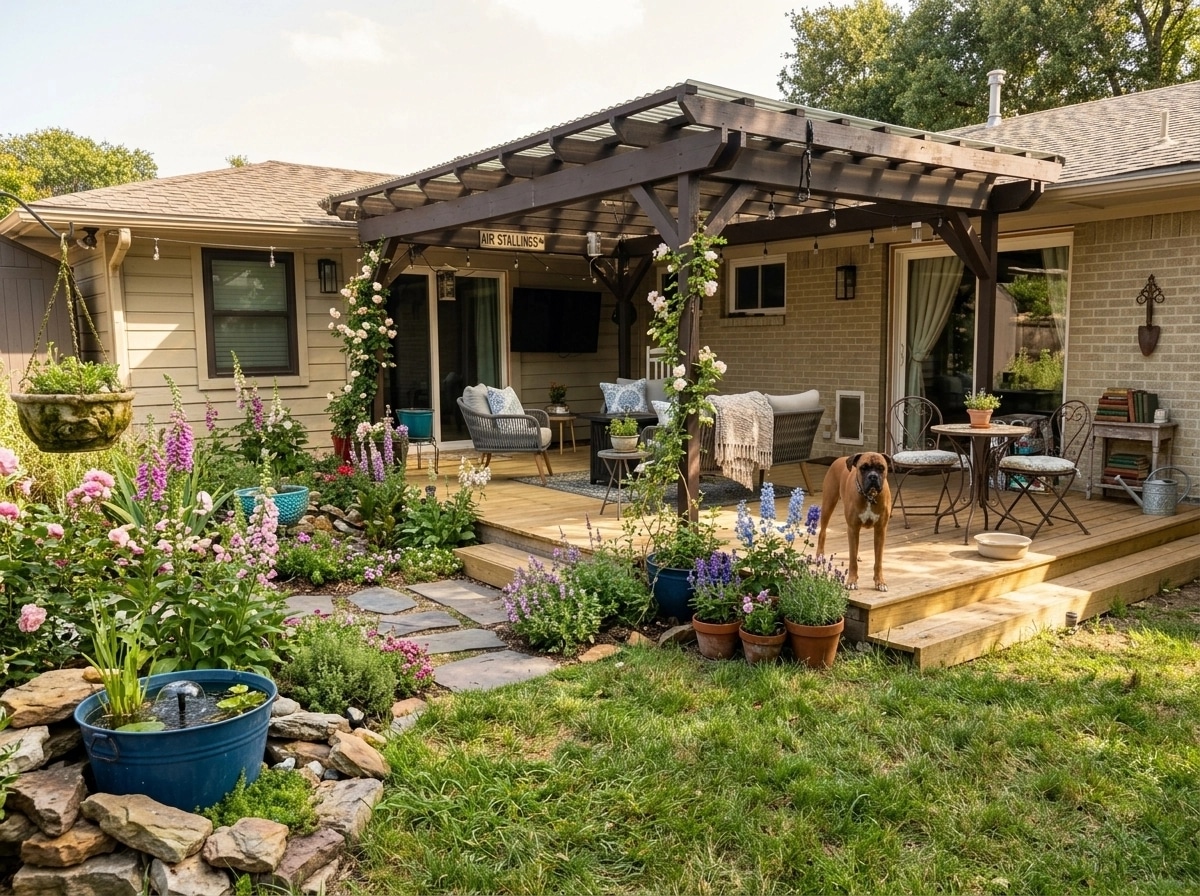 Landscape design in English Cottage Garden style — Yard by GenRoom AI