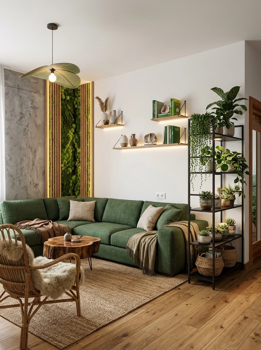 Interior design in Biophilic style — Living Room by GenRoom AI